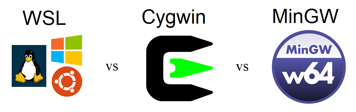 Compare Cygwin, MinGW and WSL